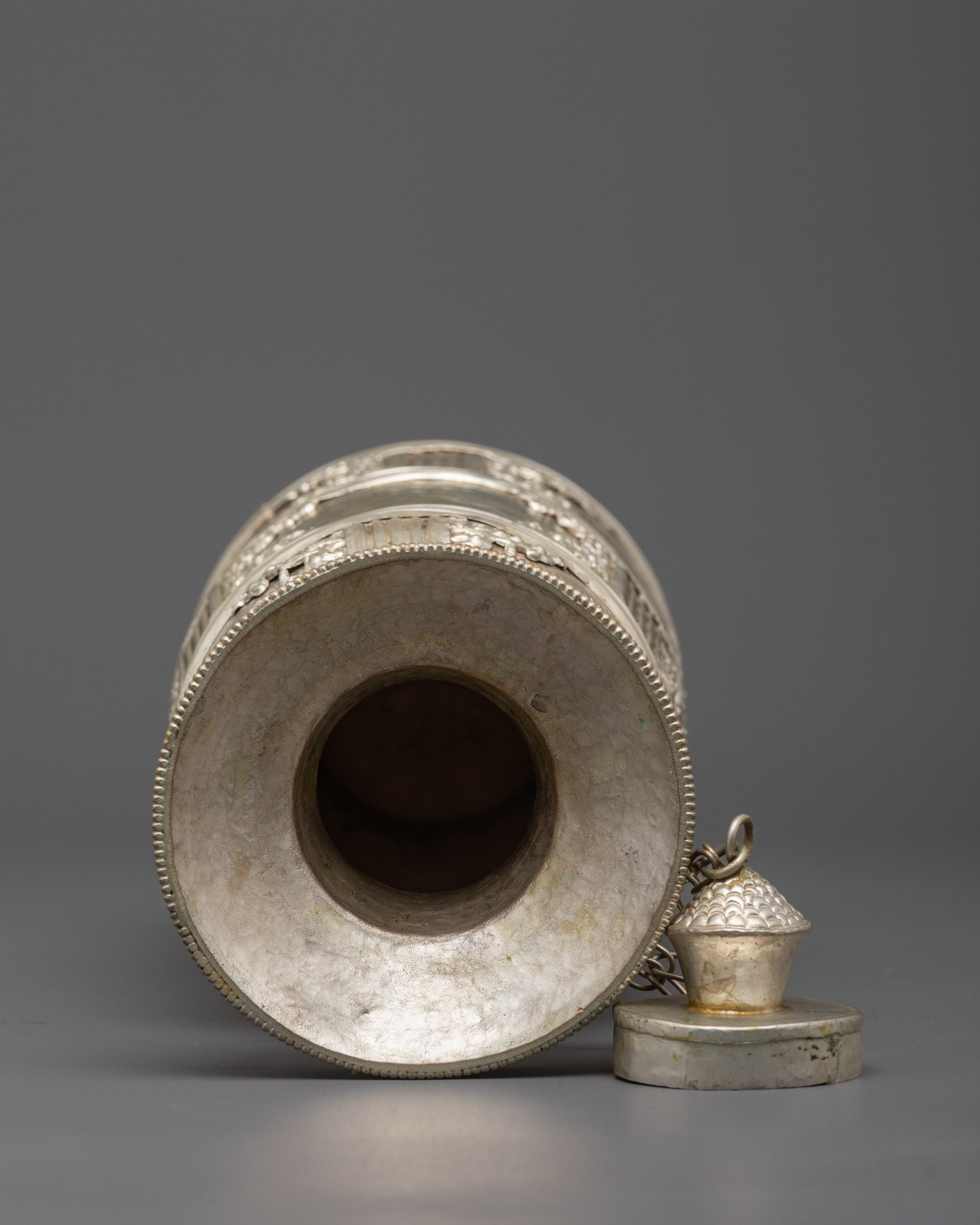 Nepali Silver-Plated Theki | Artisan Crafted Buddhist