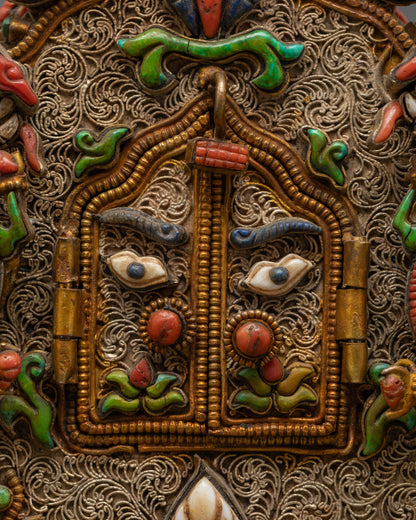 Spiritual Chenrezig Ghau Box | Handmade Tibetan Buddhist Prayer Box