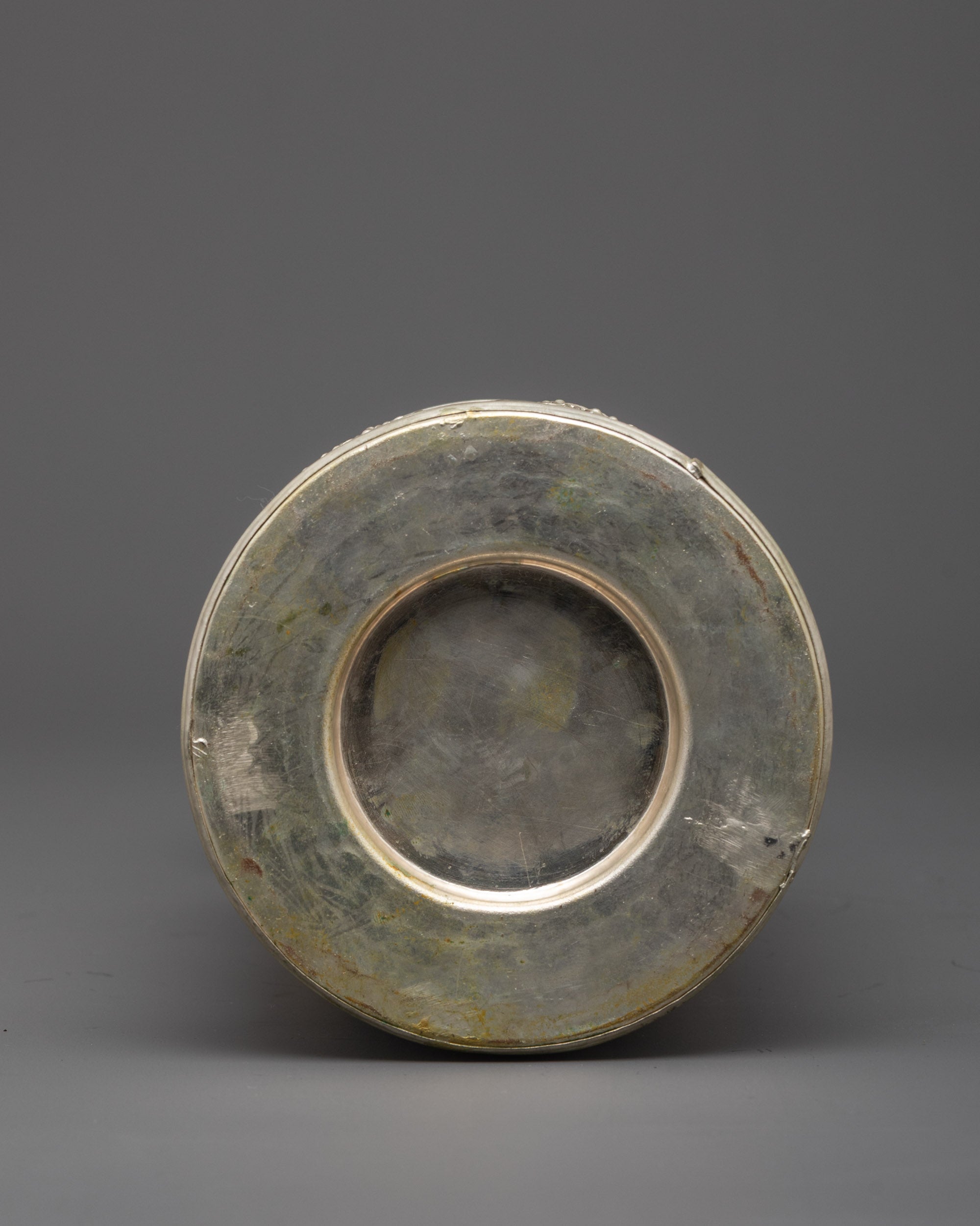 Nepali Silver-Plated Theki | Artisan Crafted Buddhist