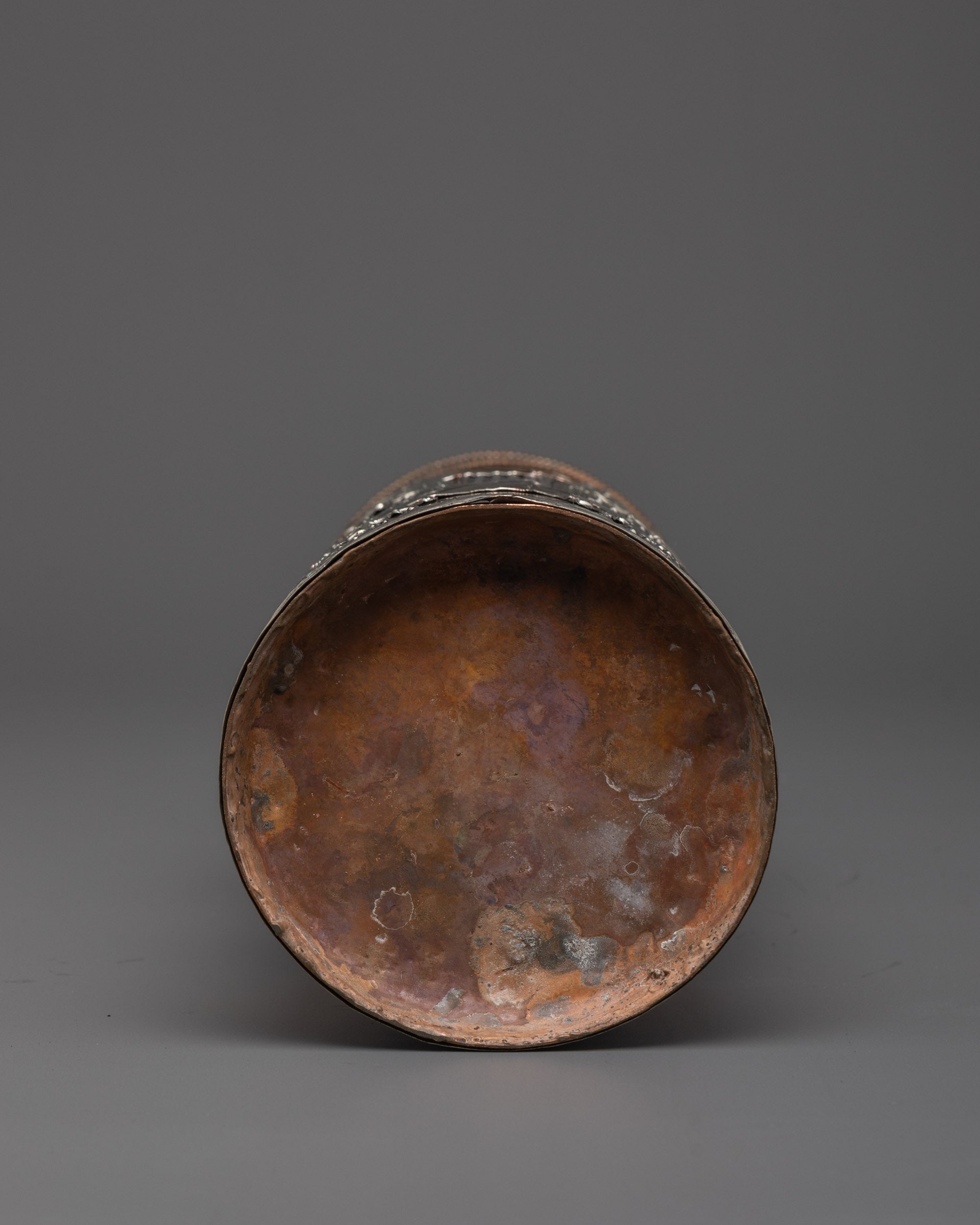 Copper Theki | Authentic Hand-Carved Nepali Offering Vessel