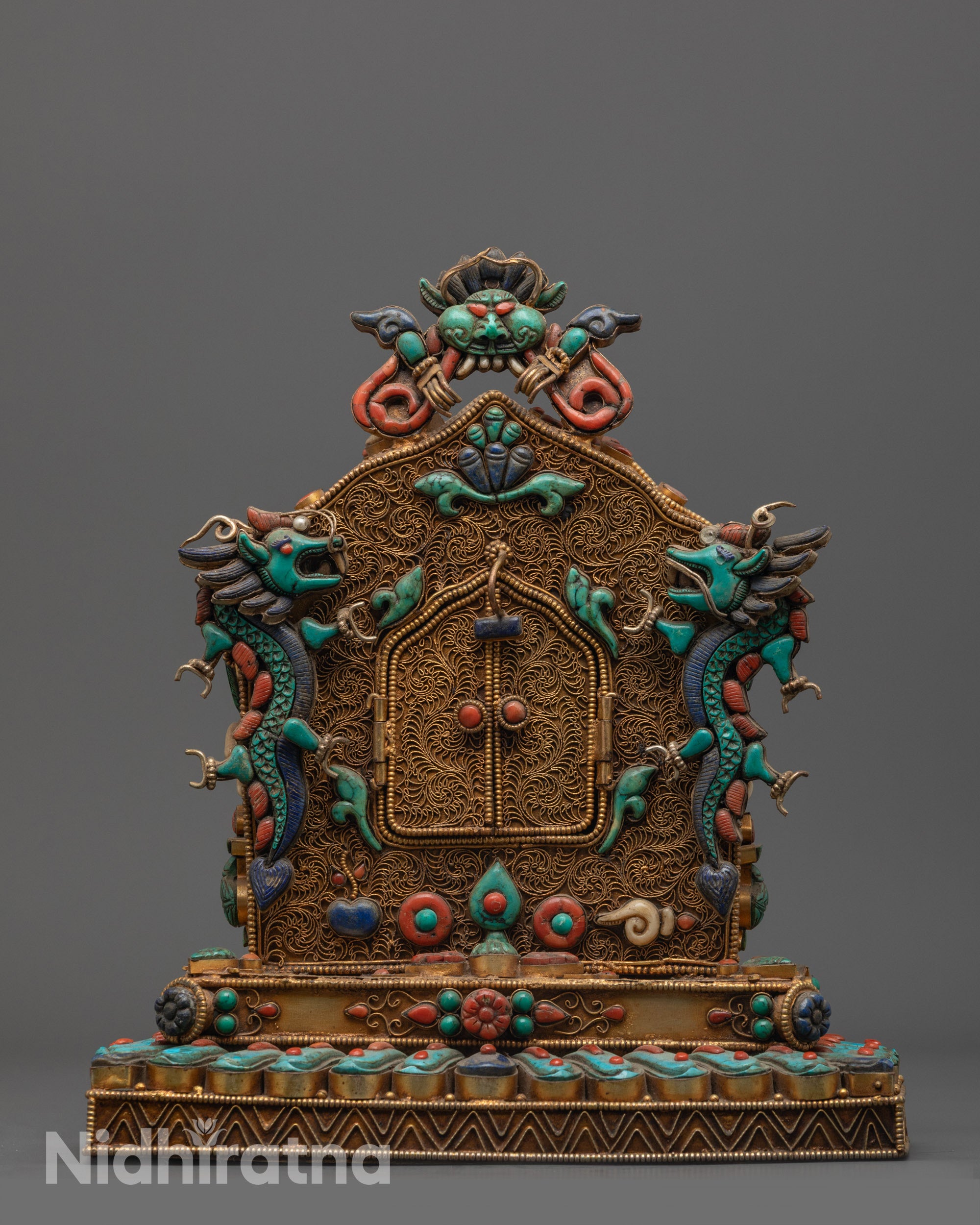 Buddha Shakyamuni Ghau Box | Handcrafted Tibetan Portable Shrine