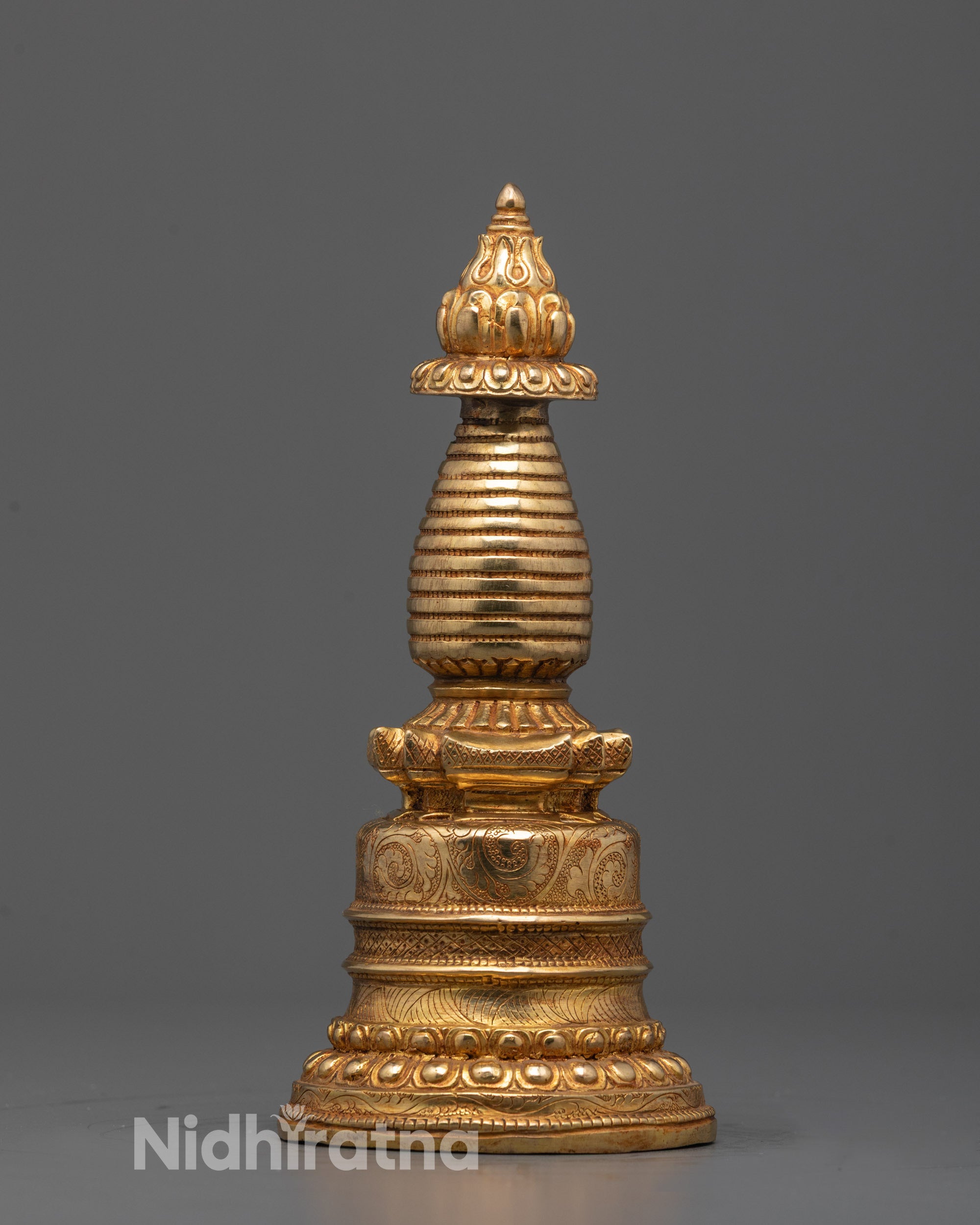Handcrafted Nepalese Gold-Plated Kadampa Stupa 