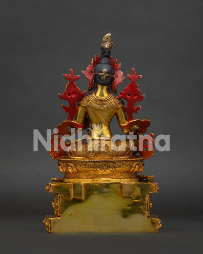 Green Tara With Throne