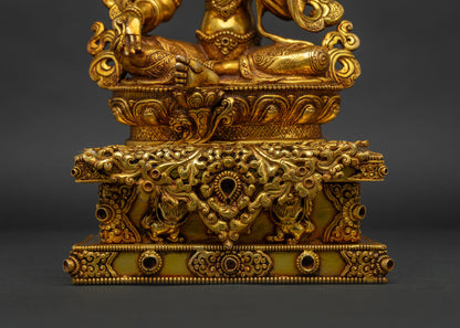 Green Tara With Throne