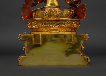 Green Tara With Throne