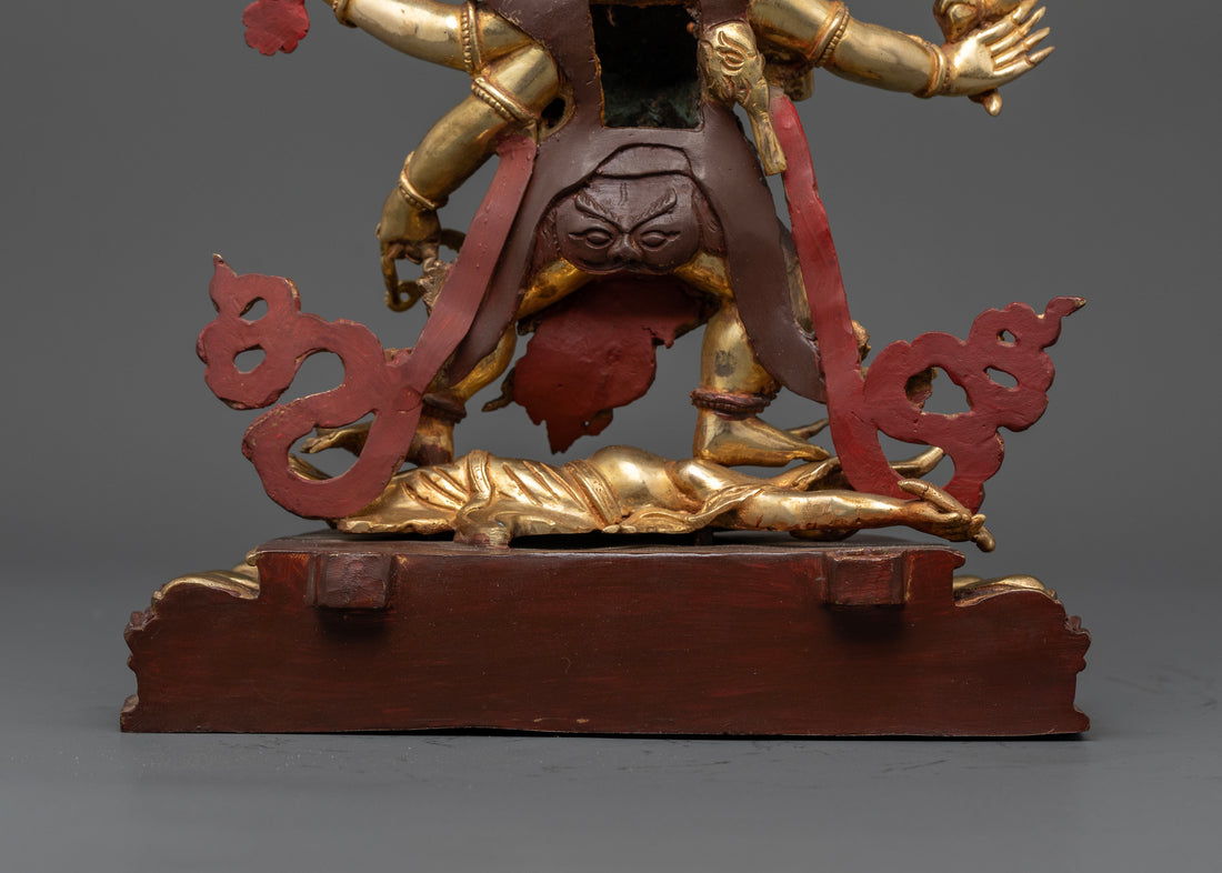 Guardian of Dharma with Weapons and Fire Aura: Six Arm Mahakala