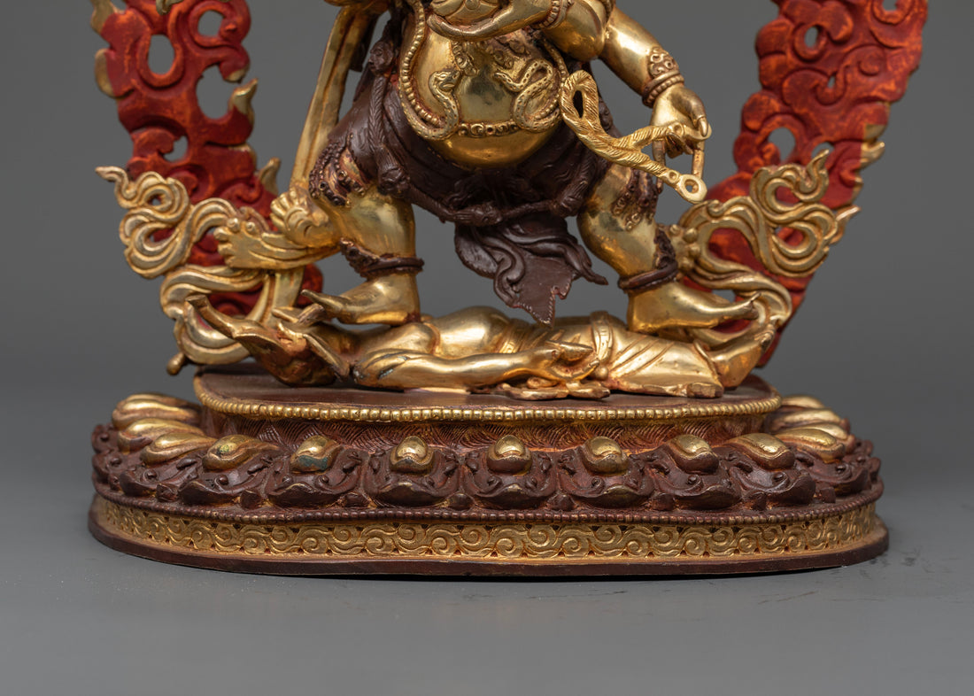 Guardian of Dharma with Weapons and Fire Aura: Six Arm Mahakala