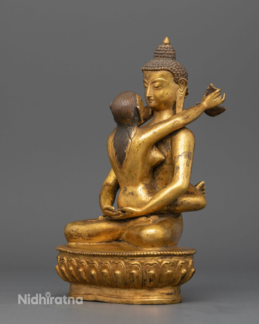 Antique Samantabhadra with Consort: A Timeless Embrace of Enlightened Unity