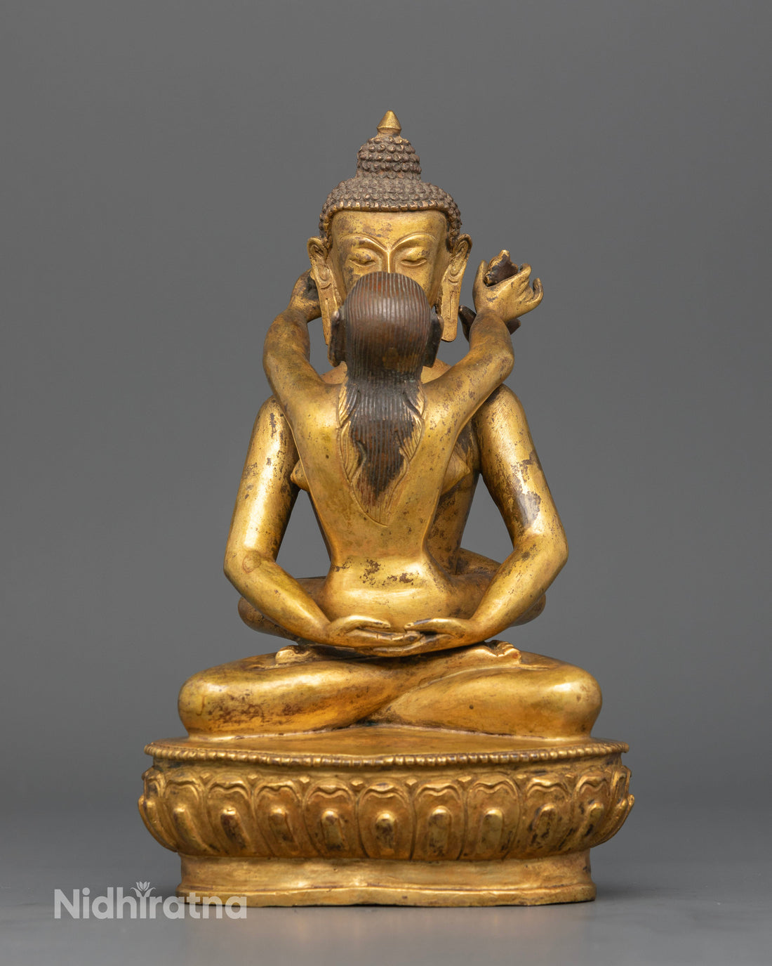 Antique Samantabhadra with Consort: A Timeless Embrace of Enlightened Unity