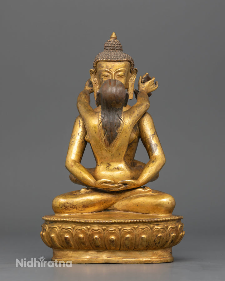 Antique Samantabhadra with Consort: A Timeless Embrace of Enlightened Unity