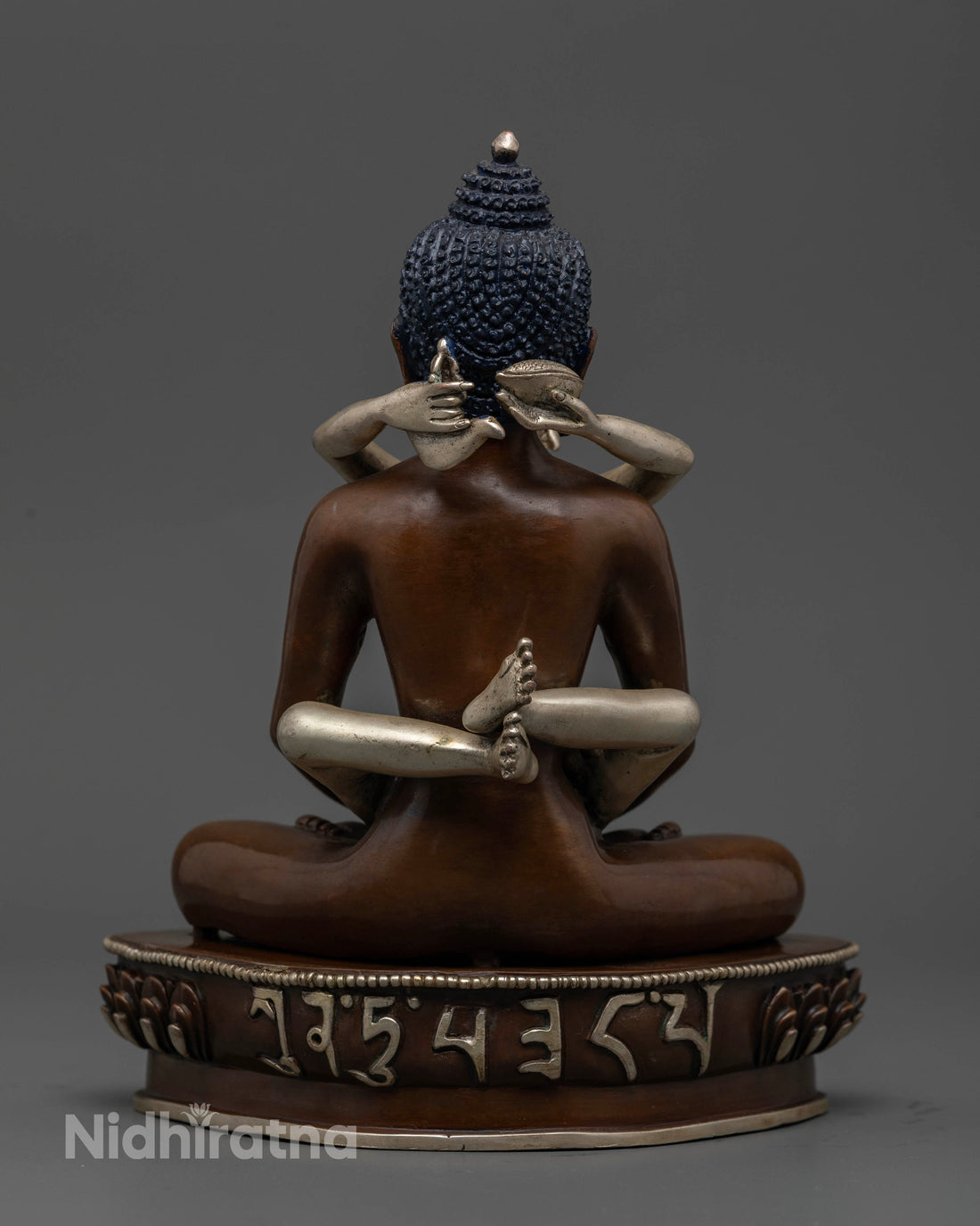 Meditative Oxidized Samantabhadra Statue