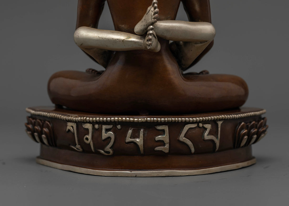 Meditative Oxidized Samantabhadra Statue