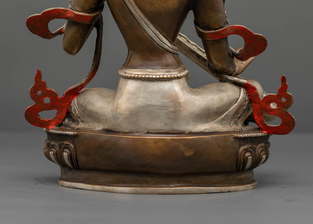 Elegant Oxidized Saraswati Statue: Crafted for Wisdom And Artistic Flourishing