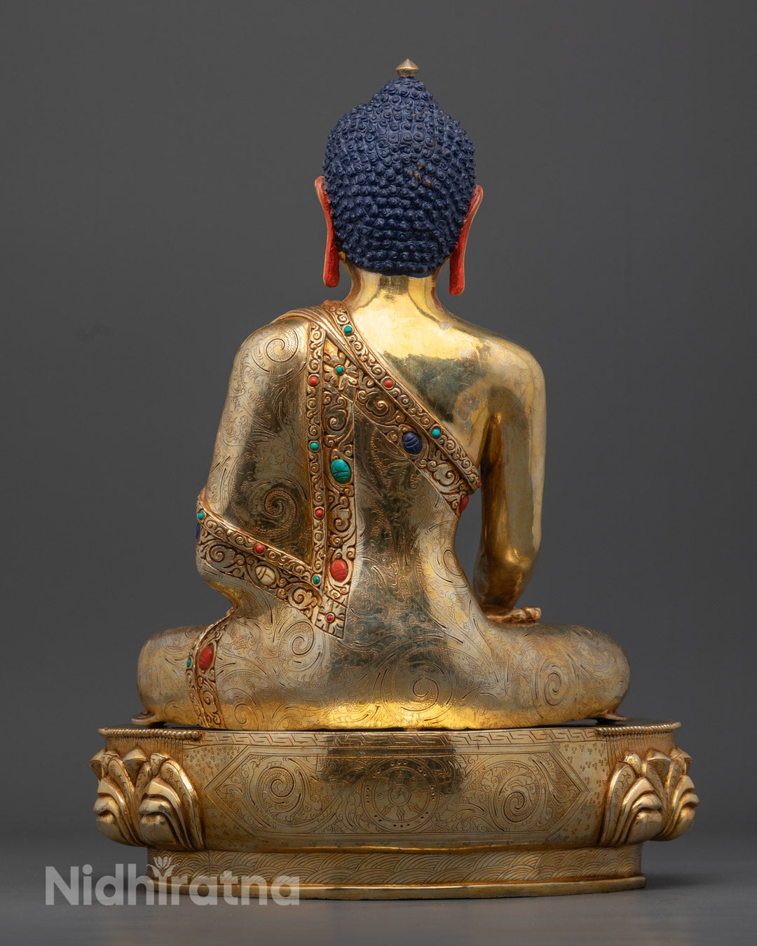 Nepalese Shakyamuni Buddha Statue | Gold Face