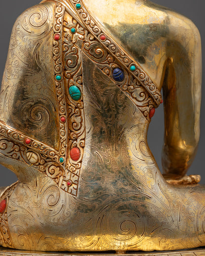 Nepalese Shakyamuni Buddha Statue | Gold Face
