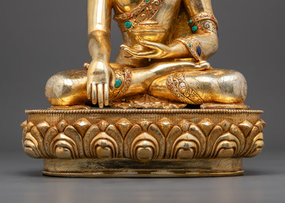Nepalese Shakyamuni Buddha Statue | Gold Face