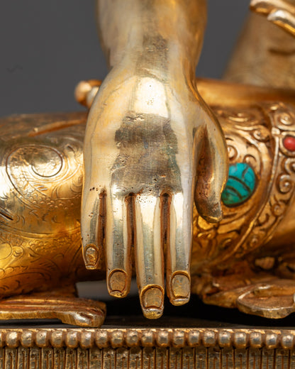 Nepalese Shakyamuni Buddha Statue | Gold Face
