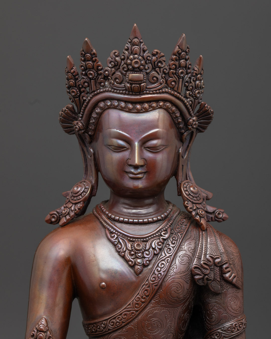 Shakyamuni Buddha Statue | Handcrafted Oxidized Copper Sculpture