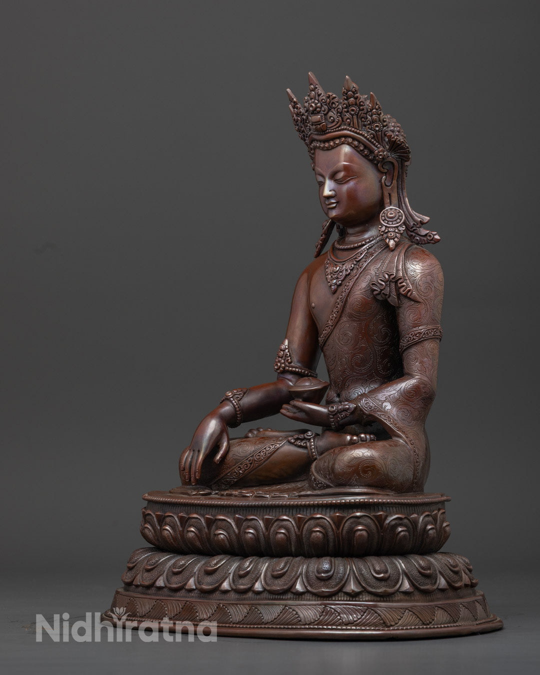 Shakyamuni Buddha Statue | Handcrafted Oxidized Copper Sculpture