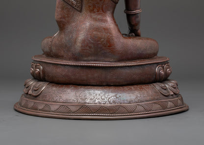 Shakyamuni Buddha Statue | Handcrafted Oxidized Copper Sculpture
