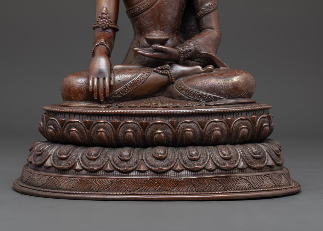 Shakyamuni Buddha Statue | Handcrafted Oxidized Copper Sculpture