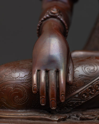 Shakyamuni Buddha Statue | Handcrafted Oxidized Copper Sculpture