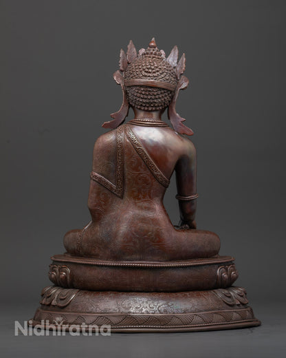 Shakyamuni Buddha Statue | Handcrafted Oxidized Copper Sculpture