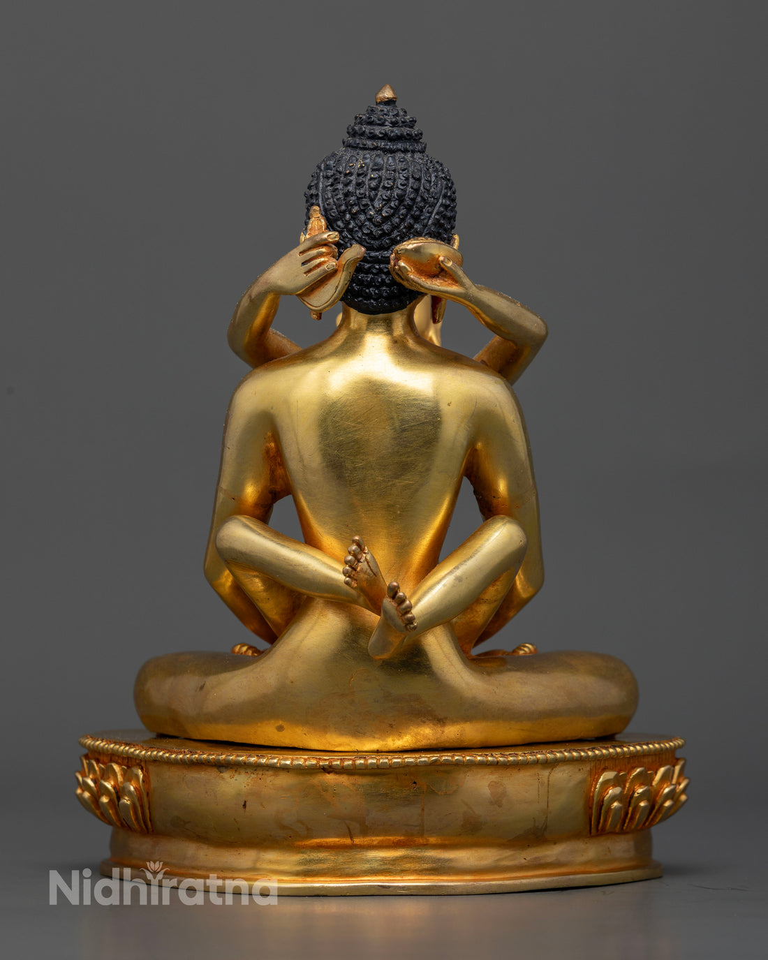 Handcrafted Gold Samantabhadra Statue