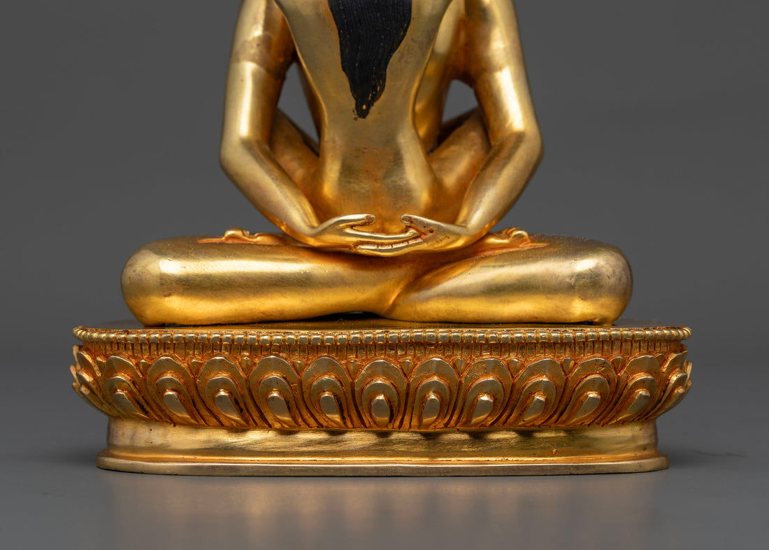 Handcrafted Gold Samantabhadra Statue