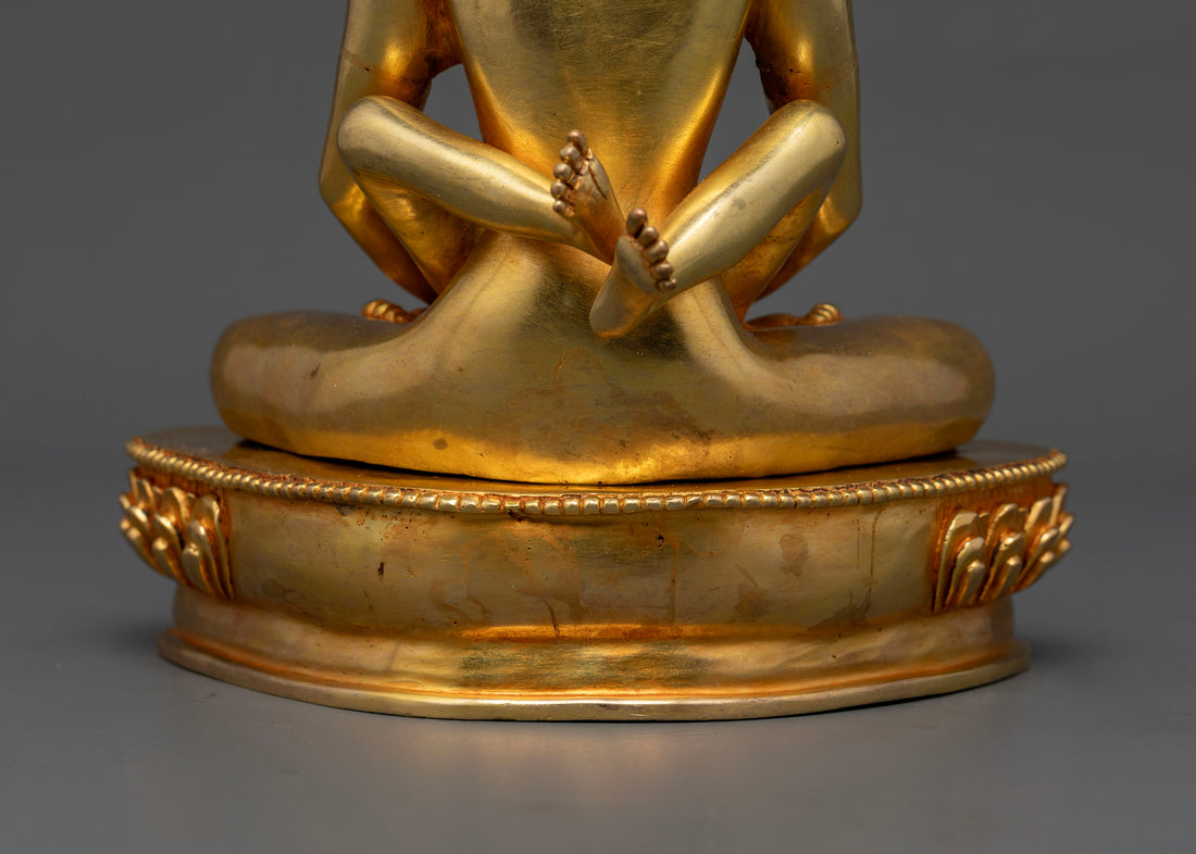 Handcrafted Gold Samantabhadra Statue