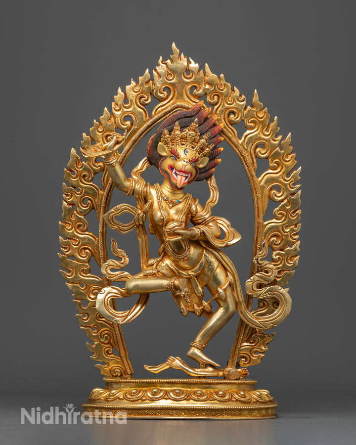 The Lion-Faced Guardian: Singha Mukha in Divine Majesty