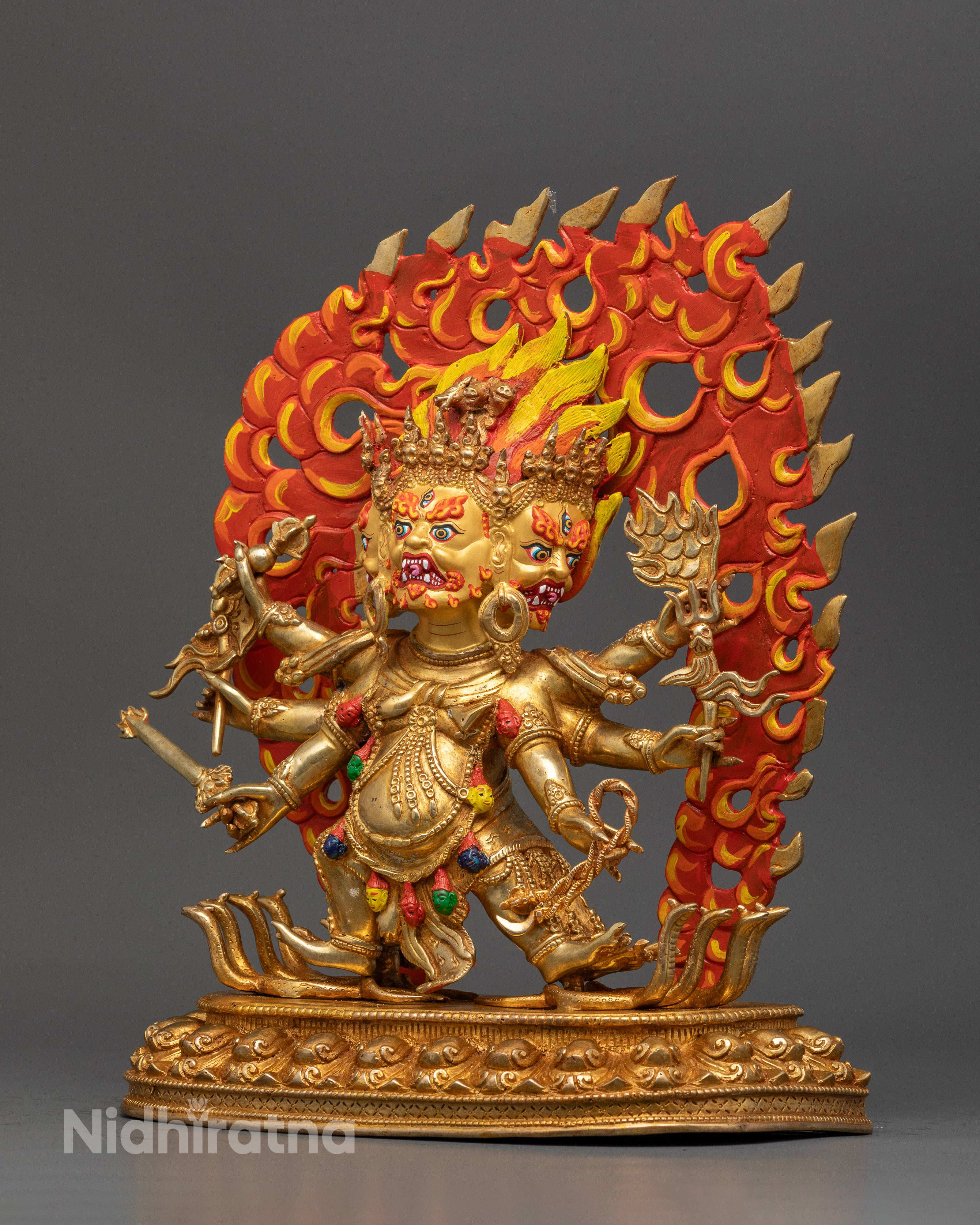 Handcrafted Mahakala Statue | Powerful Tibetan God of Protection