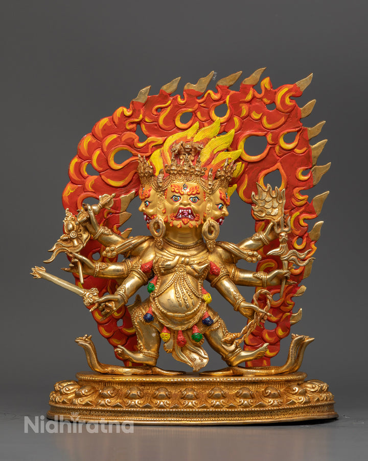 Handcrafted Mahakala Statue | Powerful Tibetan God of Protection