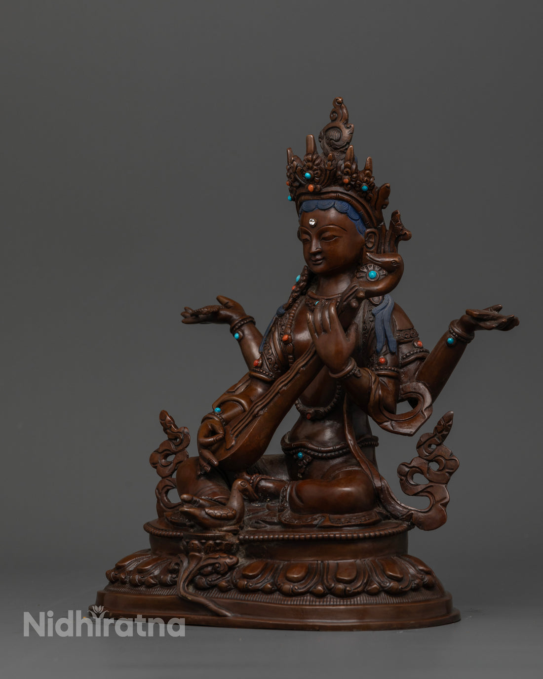 Saraswati: The Wisdom Goddess in Oxidized