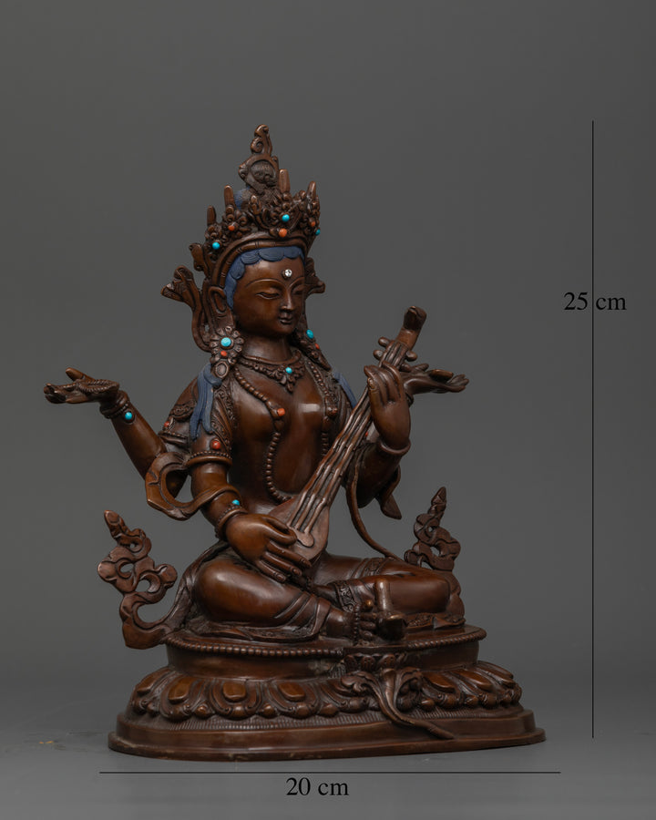 Saraswati: The Wisdom Goddess in Oxidized