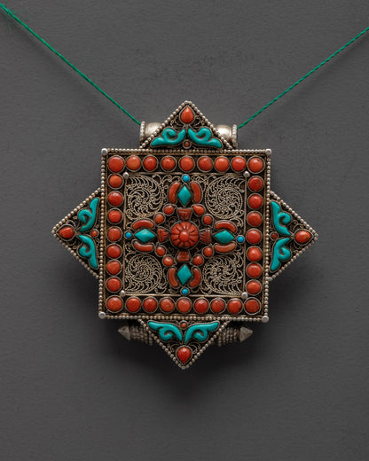 Sacred Bishwo Vajra Locket | Handcrafted Silver Meditation Jewelry