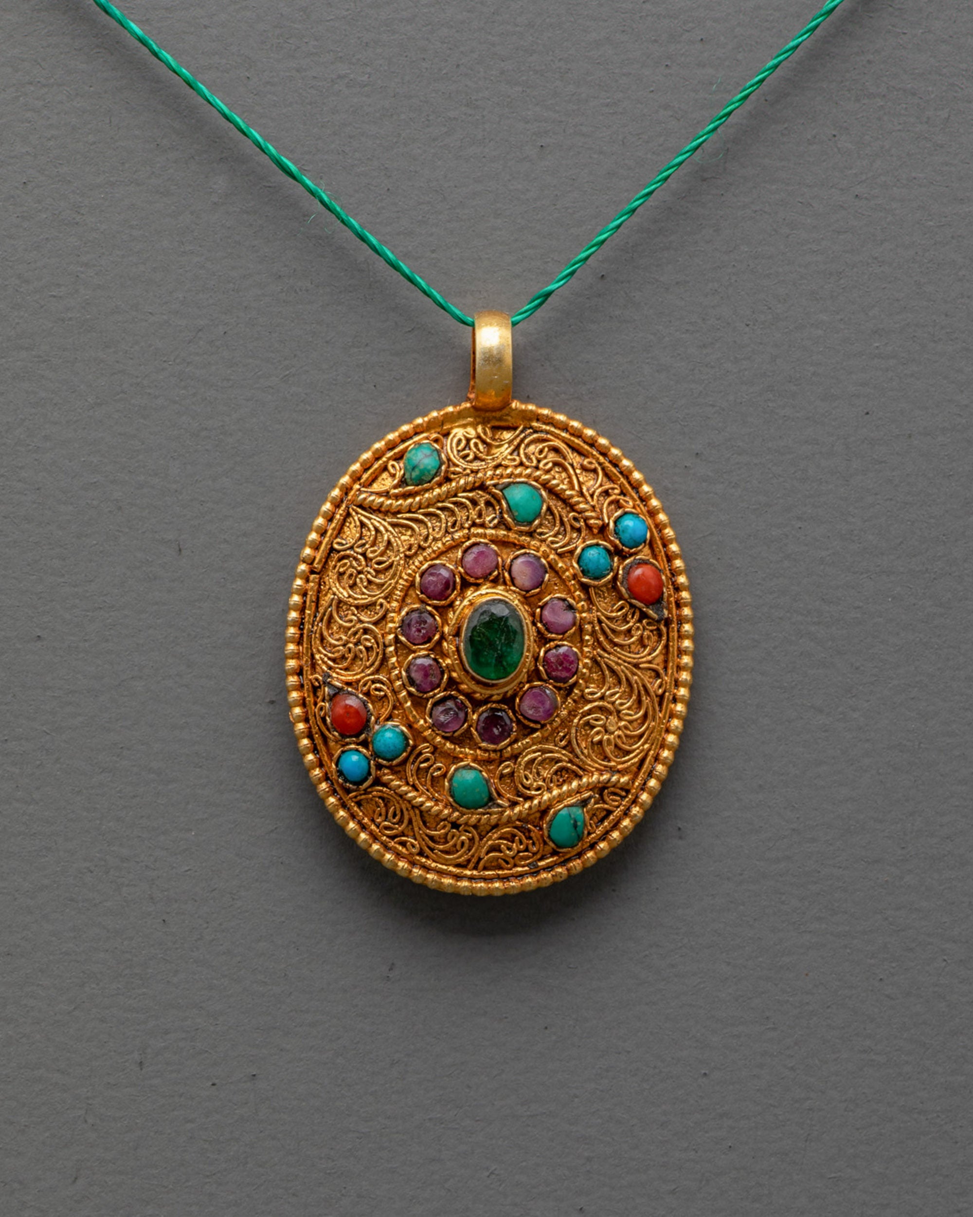 Sacred Ghau Pendant Necklace | Buddhist Amulet Locket 