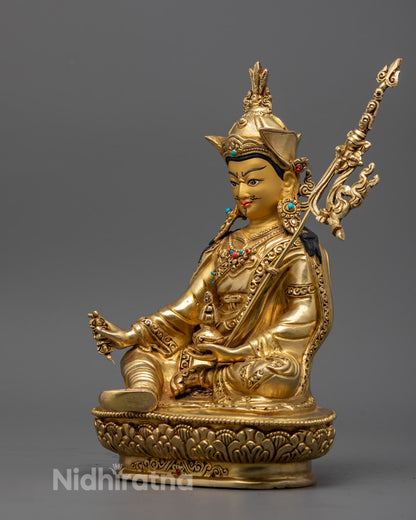 Sacred Guru Rinpoche statue placed on home altar – invoked for guidance, protection, and spiritual awakening