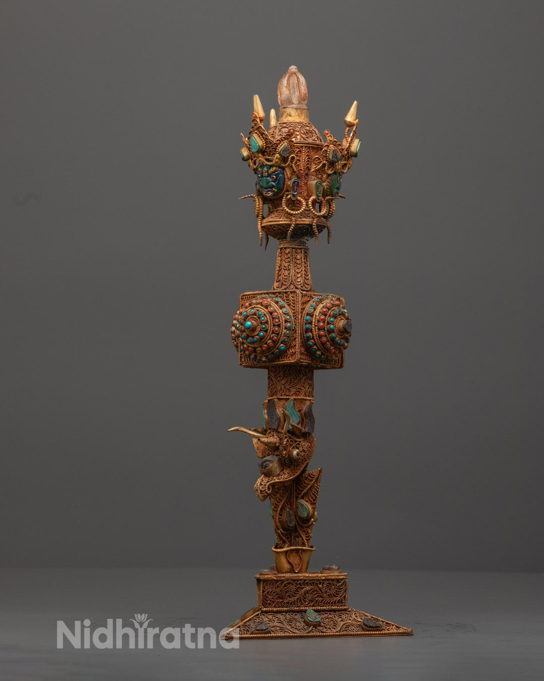 Sacred Himalayan Phurba with three-sided blade, symbolizing spiritual protection