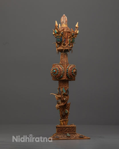 Sacred Himalayan Phurba with three-sided blade, symbolizing spiritual protection
