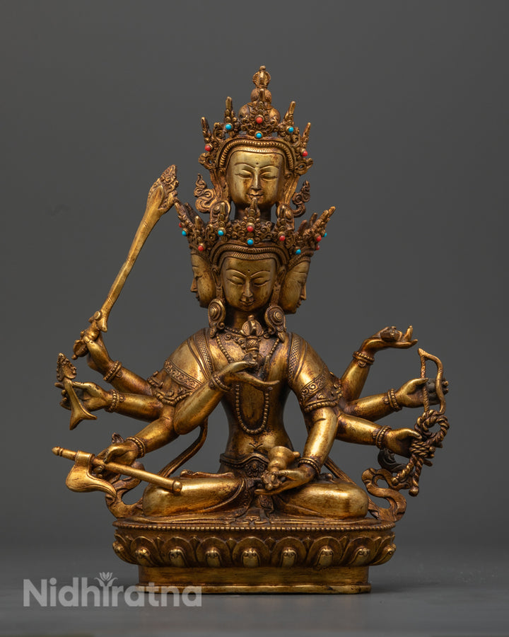 Sacred Maha Manjushri Statue | Authentic Tibetan Sculpture