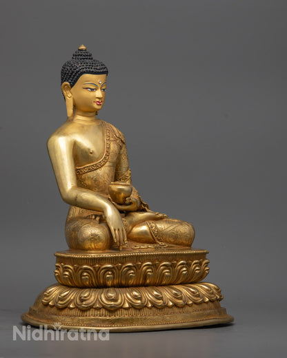 Sacred hollow chamber at base of Buddha statue for storing mantras or relics, showcasing traditional Nepalese consecration practice