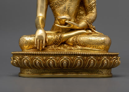 Hand-Carved Shakyamuni Buddha Statue | Nepalese Art