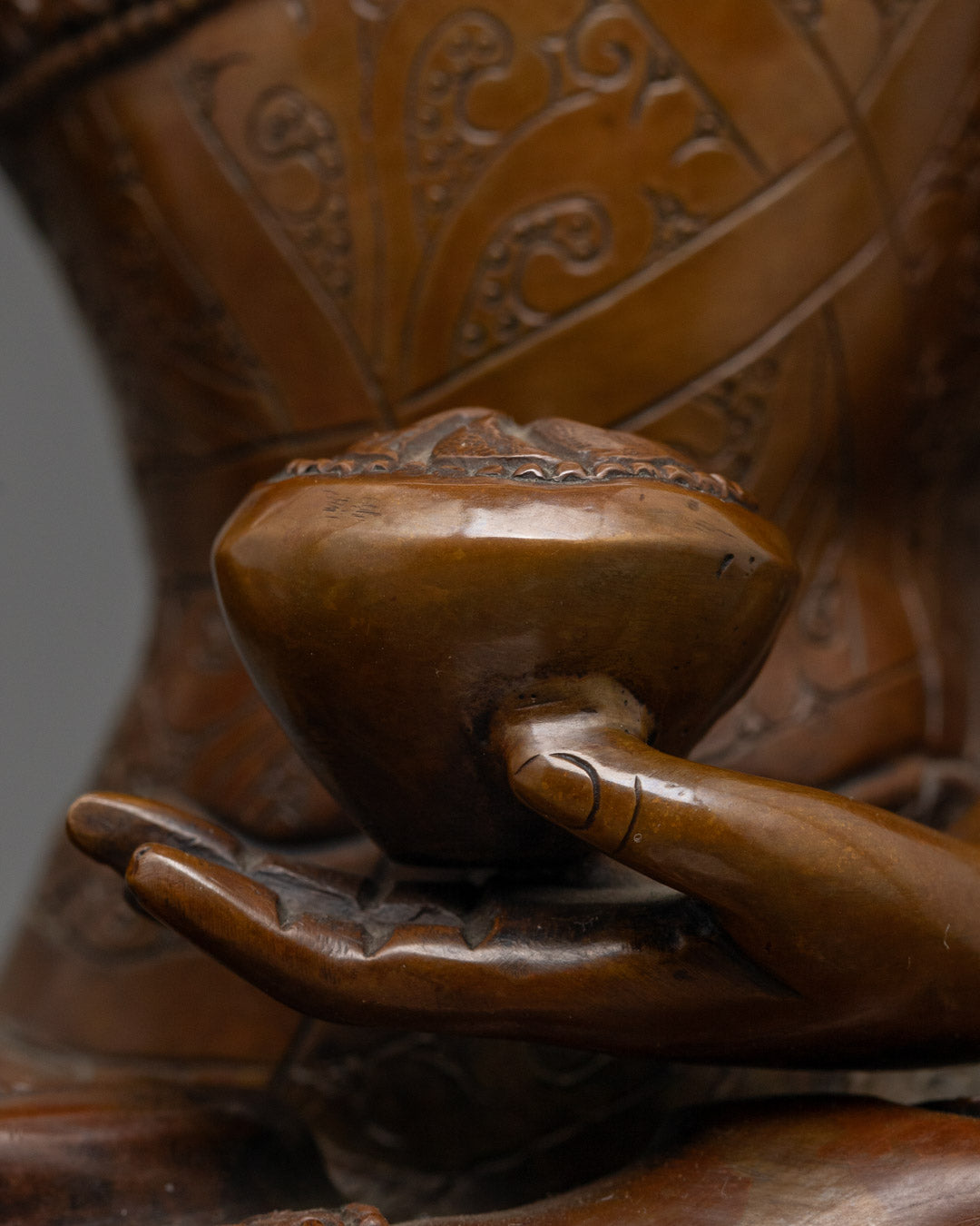 Shakyamuni Buddha Statue | 24K Gold Face & Oxidized Copper