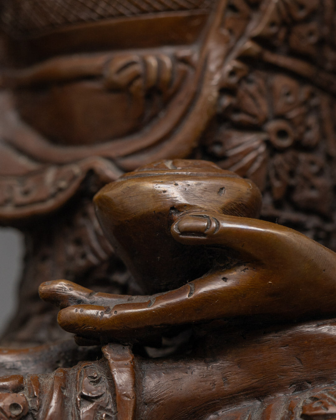 Oxidized Copper Shakyamuni Buddha Statue | Handmade in Nepal