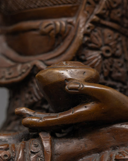 Oxidized Copper Shakyamuni Buddha Statue | Handmade in Nepal