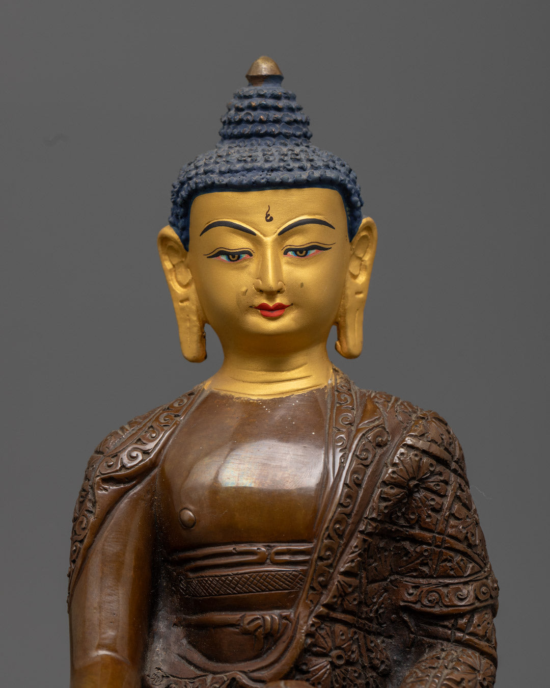 Oxidized Copper Shakyamuni Buddha Statue | Handmade in Nepal