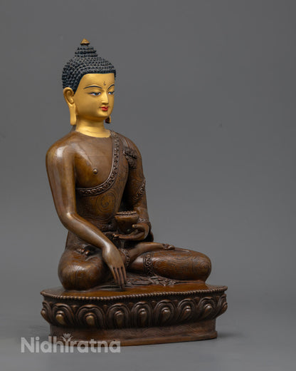 Oxidized Shakyamuni Buddha Meditation Statue