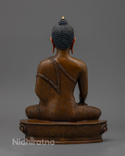 Oxidized Shakyamuni Buddha Meditation Statue