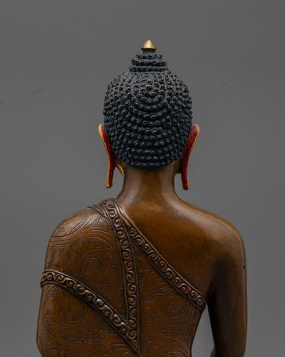 Oxidized Shakyamuni Buddha Meditation Statue
